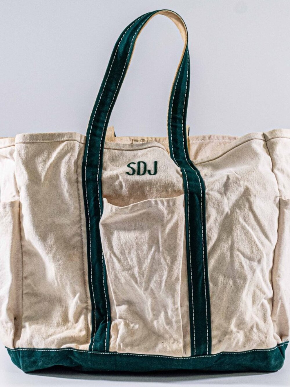 Vintage LL Bean Canvas Garden Tote Bag Distressed Boat and Tote 80s 90s